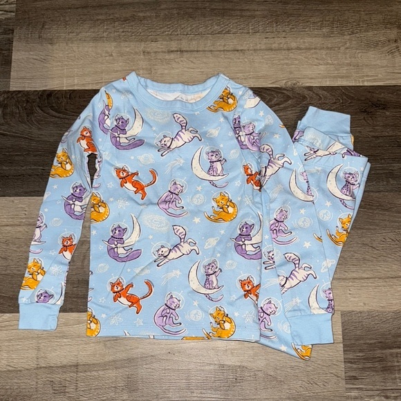 Member's Mark Other - Kids Pajamas with Cat and Moon Print - Blue Member’s Mark sz 6